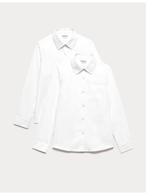 Marks & Spencer 2'li Regular Fit Uzun Kollu Okul Gömleği (2-18 Yaş)