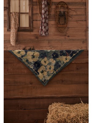 Fresh Scarfs Roslyn Desen Pamuk İpek Eşarp Koyu Yeşil