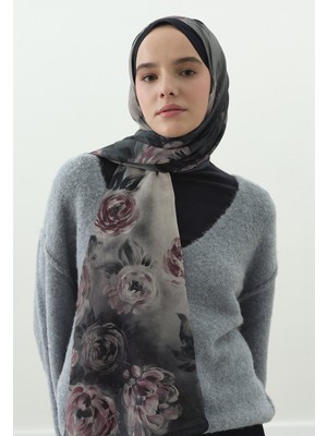 Fresh Scarfs Marielle Desenli Pamuk Viskon Şal Gece Mavisi