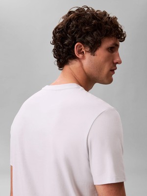 Calvin Klein Erkek Beyaz Calvin Klein Ss Badge 30S Jersey Erkek Tişört