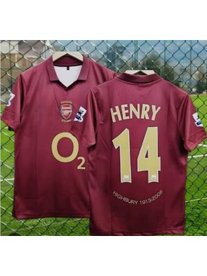 Thierry Henry Arsenal 2005-2006 Bordo  Nostalji Forması Özel  Yetişkin Retro Futbol Forma