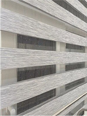 Empressco Gri Kırççıllı Bambu ve Alüminyum Zebra Tasarımı