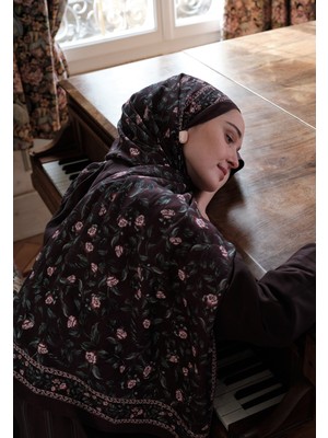 Fresh Scarfs Leana Desenli Pamuk Viskon Şal Mürdüm