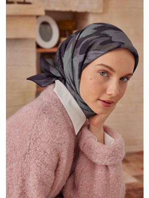Fresh Scarfs Noa Desen Pamuk İpek Eşarp Lacivert