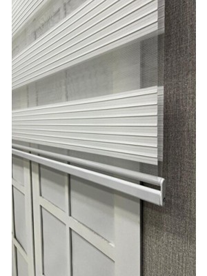 Empressco Şık Geniş Plise Zebra Stor Güneşlik Perde Beyaz