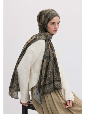 Fresh Scarfs Eva Desen Şal Askeri Haki