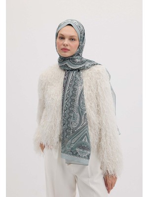 Fresh Scarfs Etnic Floral Desen Şal Gümüş