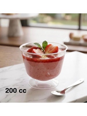 MGZ Ayaklı Kase 50 Adet Kapaksız 200 cc ,sunum Mika Ayaklı Tatlı Kasesi , Plastik Magnolya Kasesi , Puding Kasesi