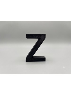 OZN 3D Tasarım Dekoratif Harf 'z' Allerta Font (10 Cm)- Siyah