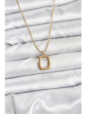 GV Home Mey Ithalat® 316L Çelik Zincir Gold Renk Model Kadın Kolye