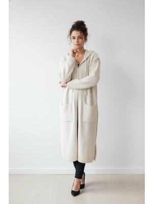 Des Concept Kadın Kapüşonlu Uzun Oversize Hırka