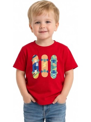 Difa Kids Erkek Çocuk Basic Tişört Kısa Kollu Bisiklet Yaka