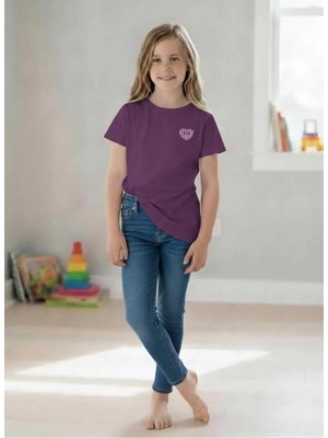 Difa Kids Kız Çocuk Basic Tişört Kısa Kollu Bisiklet Yaka
