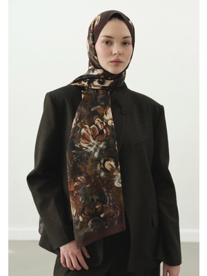 Fresh Scarfs Madeleine Desenli Pamuk Viskon Şal Kahve