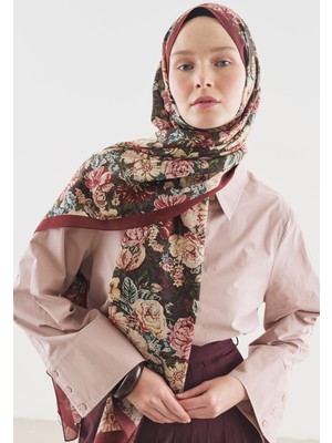 Fresh Scarfs Judith Desenli Pamuk Viskon Şal Bordo