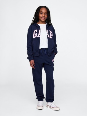 Gap Kız Çocuk Lacivert Gap Logo Relaxed Havlu Kumaş Jogger Eşofman Altı