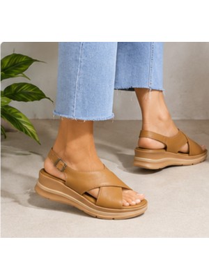 N Napa Shoe NP.15700.TABA.DERİ Sandalet