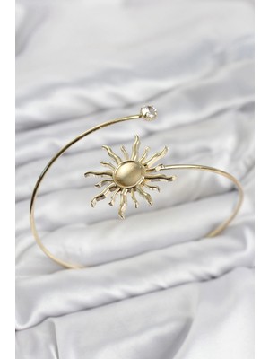 Mercora Tech Pazu Bileklik Gold Renk Pirinç Güneş Model