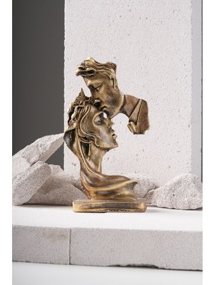 Sevgililer Günü Yüzyüze Çift Heykel Biblo