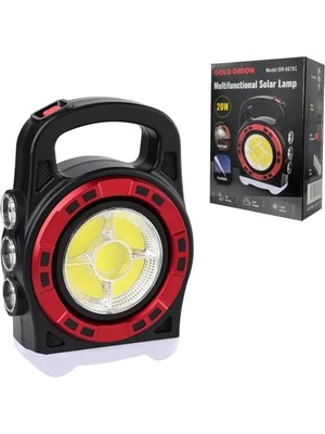 Elma Shop Gold Oriongold Orion OR-6678C Solar Kamp Lambası Acil Durum Işığı Şarjlı 20W+COB LED