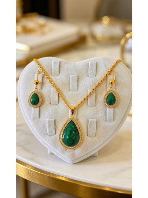 Zümra Store Otantik Damla Model Hürrem Kolye -Küpe Seti