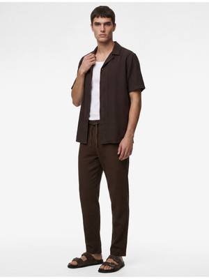 Koton Pamuklu Cepli Straight Fit Beli Bağcıklı Düğmeli Pantolon