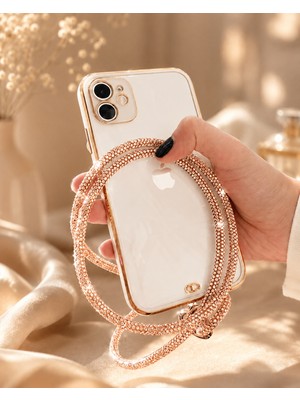 Kumru Studio Gold Taşlı Telefon Boyun Askısı – Kristal Taşlı Şık Boyun Askısı