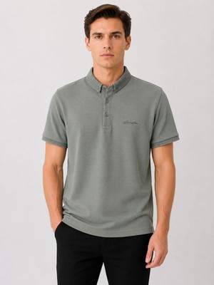 Classics Men Glow Slim Fit Erkek Polo Yaka Kısa Kol Tişört  7742