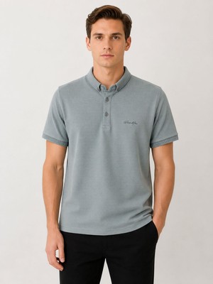 Classics Men Glow Slim Fit Erkek Polo Yaka Kısa Kol Tişört  7742