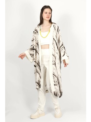 Des Concept Kadın Desenli Pamuklu Kimono