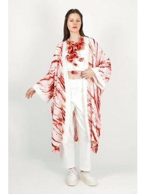 Des Concept Kadın Desenli Pamuklu Kimono