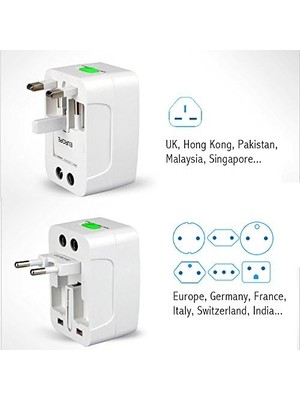 NY Home Universal Seyahat Fişi (150 Ülkeler) Weltreise Fiş/seyahat Adaptörü/power Charger Plug/all In One Universal World Travel Adaptörü Eu Us Uk Au China (Beyaz)
