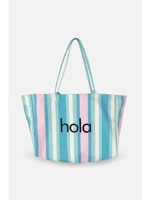 İcone Bag Icone Degrade Baskılı Kanvas Omuz Çantası, Degrade Plaj Çantası, Plaj Çantası, Beach Bag