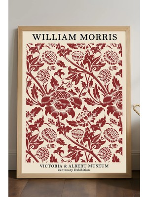 Duvarda William Morris Doğal Ahşap Çerçeveli Poster, Dekoratif Sanatsal Duvar Tablosu