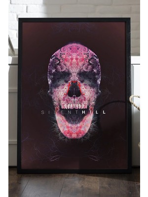 Duvarda Silent Hill Siyah Ahşap Çerçeveli Poster, Dekoratif Oyun Duvar Tablosu