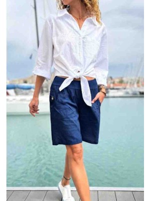 Park Moda Keten Ithal Cepli Şort