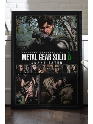Duvarda Metal Gear Solid 6 Siyah Ahşap Çerçeveli Poster, Dekoratif Oyun Duvar Tablosu