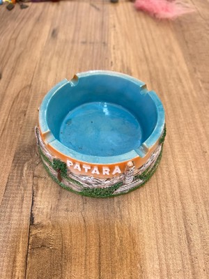 Yağmur Store Patara Antik Kent Dekoratif Küllük, Turkuaz ve Turuncu Renkli, Seramik, El Yapımı, Tarihi Tema
