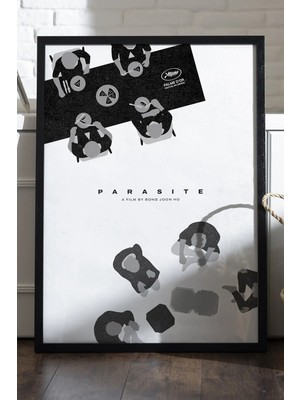 Duvarda Parasite Siyah Ahşap Çerçeveli Poster, Dekoratif Film Duvar Tablosu