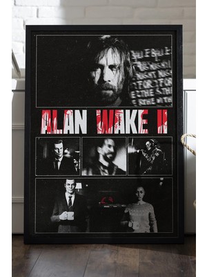 Duvarda Alan Wake Iı Siyah Ahşap Çerçeveli Poster, Dekoratif Oyun Duvar Tablosu