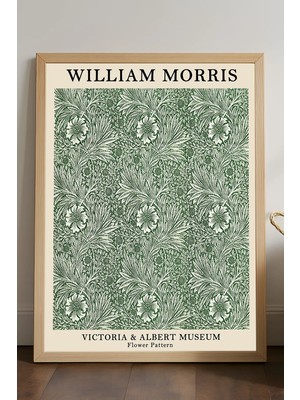 Duvarda William Morris Doğal Ahşap Çerçeveli Poster, Dekoratif Sanatsal Duvar Tablosu