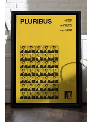 Duvarda Pluribus Siyah Ahşap Çerçeveli Poster, Dekoratif Dizi Duvar Tablosu
