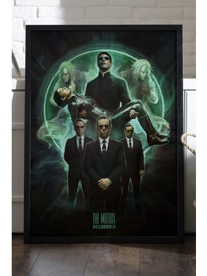 Duvarda The Matrix Reloaded Siyah Ahşap Çerçeveli Poster, Dekoratif Film Duvar Tablosu