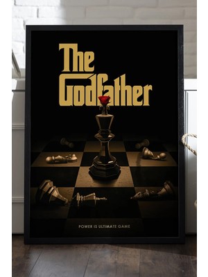 Duvarda The Godfather Siyah Ahşap Çerçeveli Poster, Film Duvar Tablosu