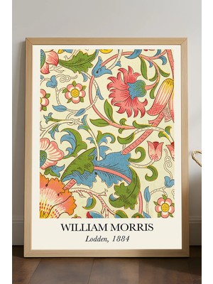 Duvarda William Morris Doğal Ahşap Çerçeveli Poster, Dekoratif Sanatsal Duvar Tablosu
