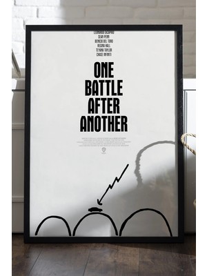 Duvarda One Battle After Another Siyah Ahşap Çerçeveli Poster, Dekoratif Film Duvar Tablosu