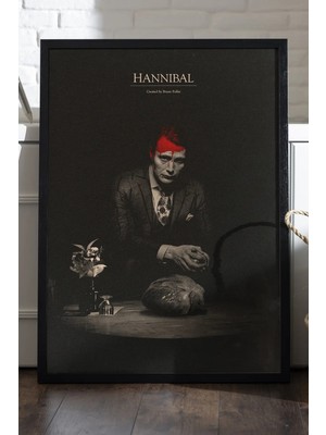 Duvarda Hannibal Siyah Ahşap Çerçeveli Poster, Film Duvar Tablosu