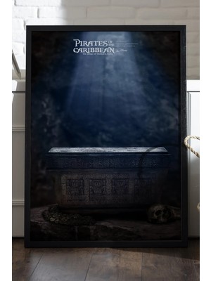 Duvarda Pirates Of Caribbean Siyah Ahşap Çerçeveli Poster, Film Duvar Tablosu