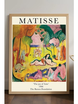 Duvarda Henri Matisse Doğal Ahşap Çerçeveli Poster, Dekoratif Sanatsal Duvar Tablosu