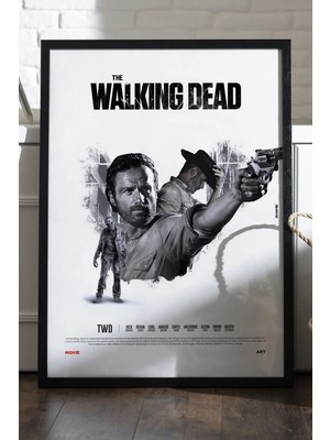 Duvarda The Walking Dead Siyah Ahşap Çerçeveli Poster, Dizi Duvar Tablosu